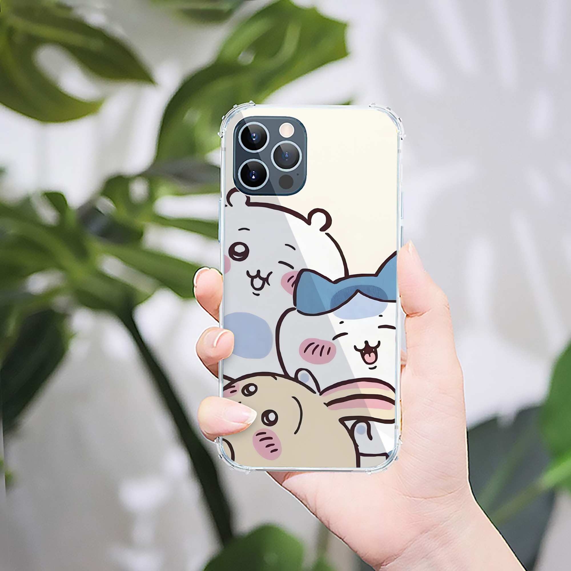 （画像用） ちいかわ Chii-kawa 【iPhone 12シリーズ対応】透明スマホケース（クリアソフトケース）